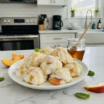 peach honey yogurt bites featured