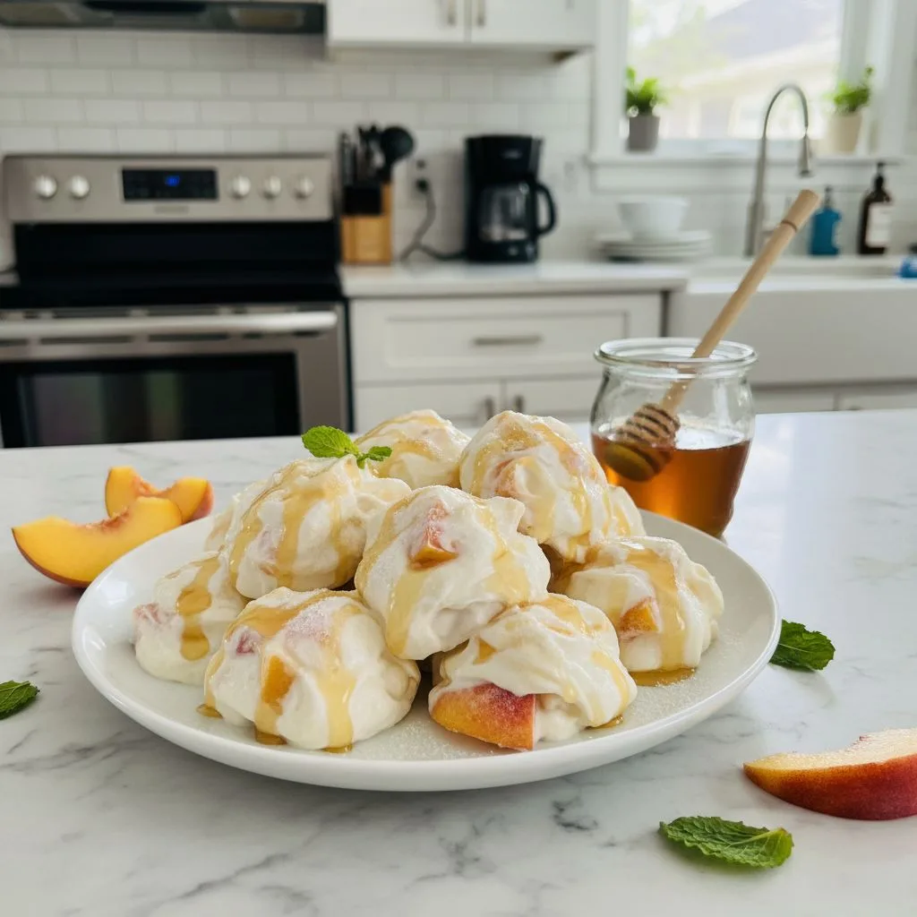 Creamy Peach Honey Yogurt Bites: A Quick Snack