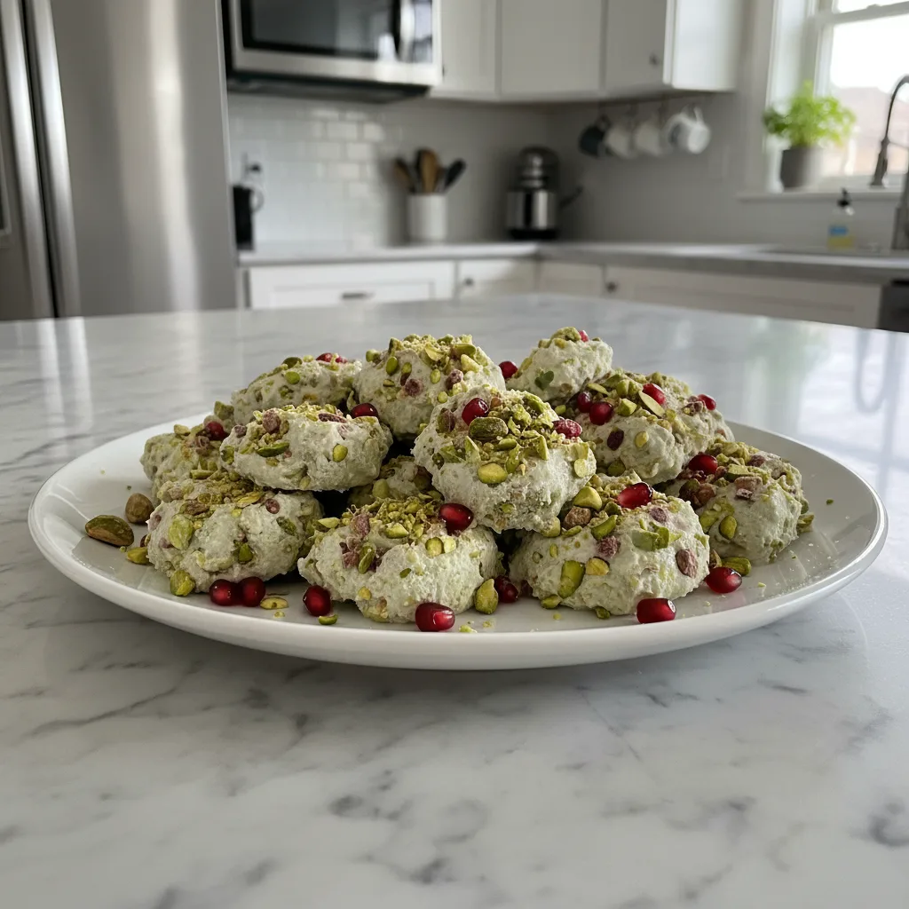 Creamy Pistachio Pomegranate Yogurt Bites 4 Recipe image