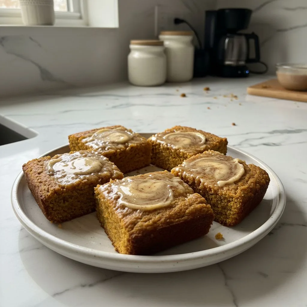 Rustic Pumpkin Cornbread with Cinnamon Honey Butter
