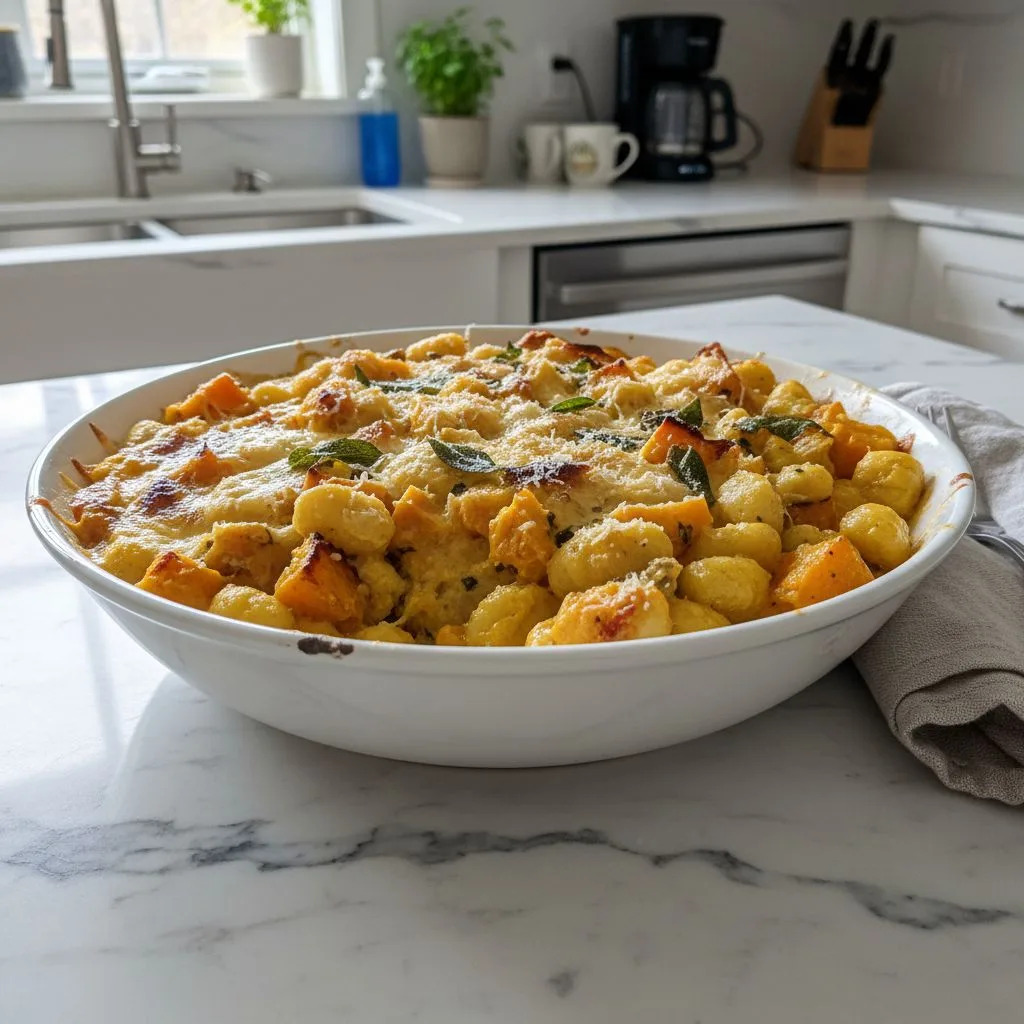 Hearty Pumpkin Gnocchi Bake with Sage Butter