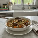 slow cooker beef and barley stew featured
