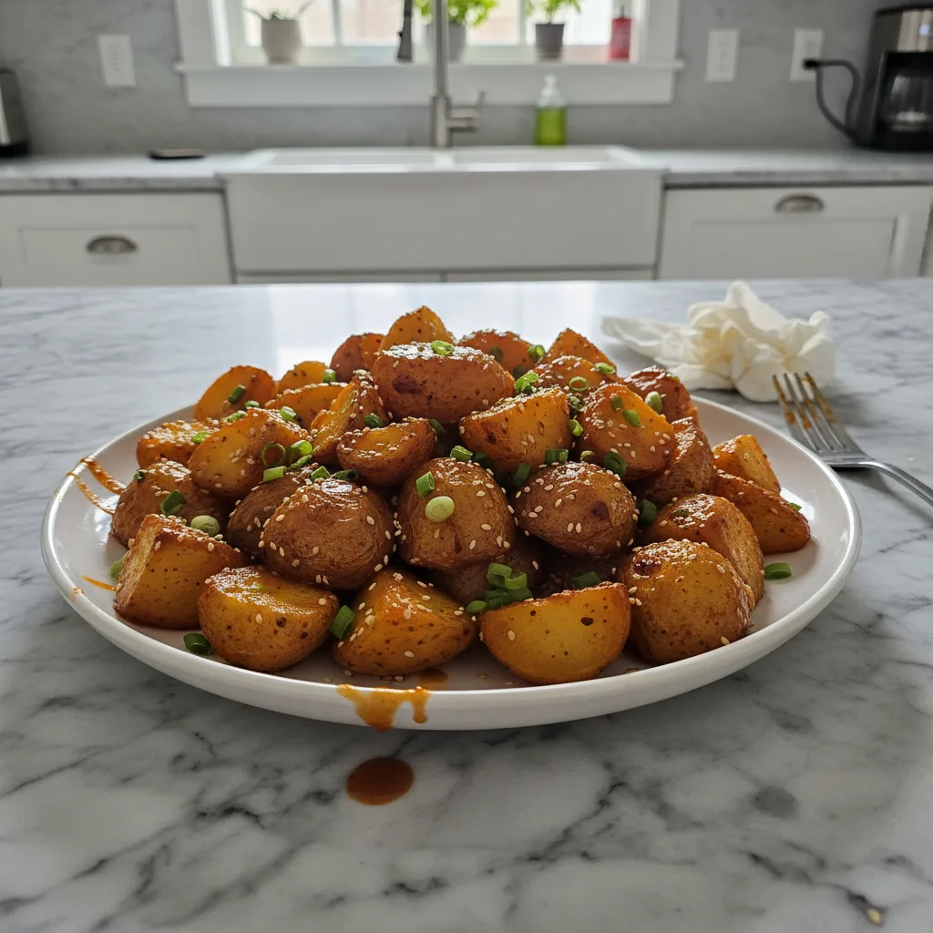 Sriracha Glazed Roast Potatoes: Crispy, Spicy Sides 4 Recipe image