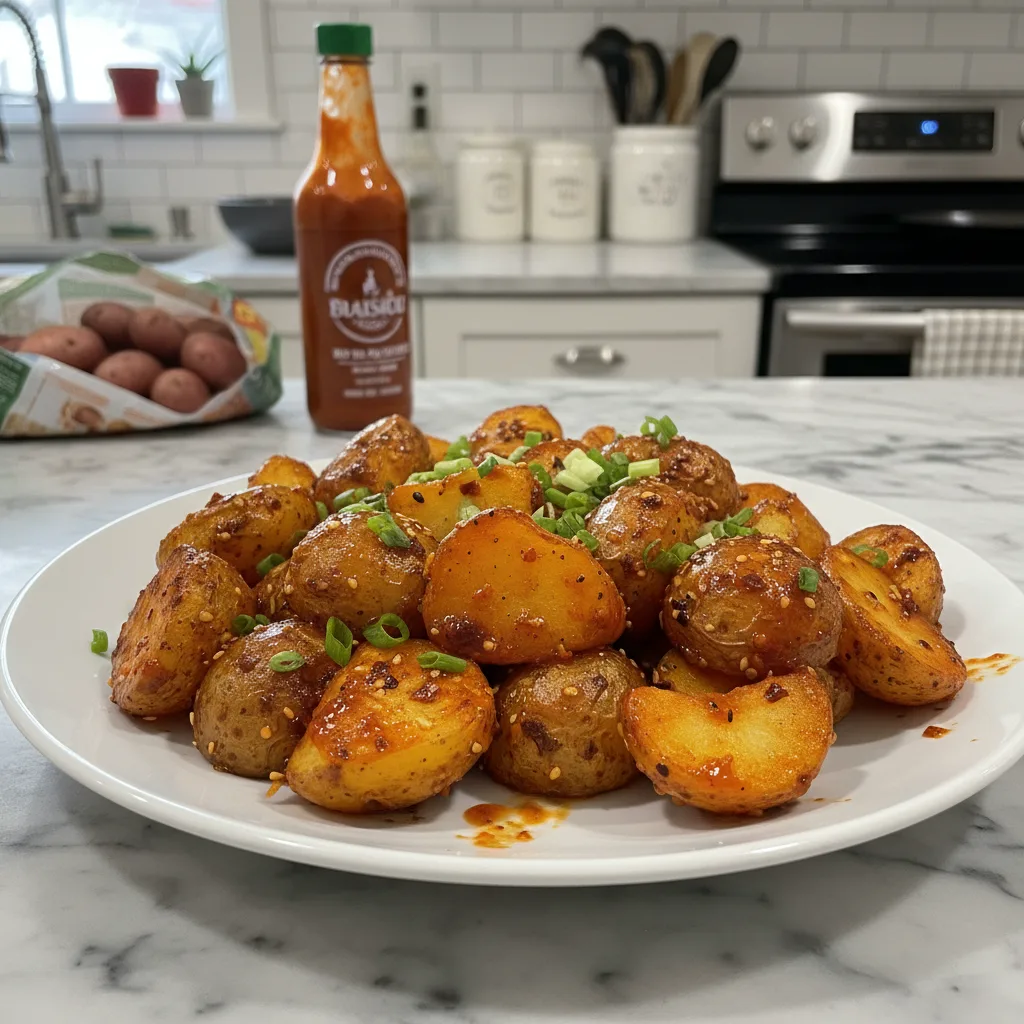 Sriracha Glazed Roast Potatoes: Crispy, Spicy Sides