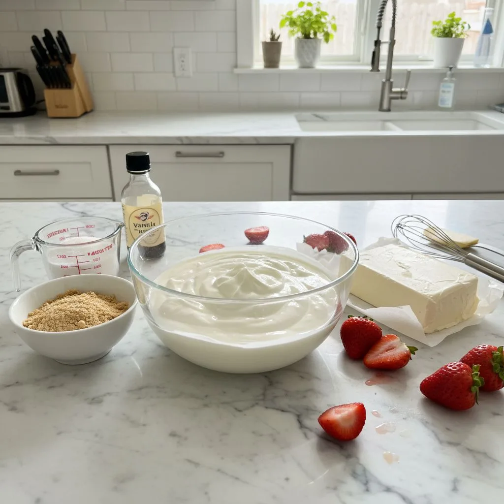Creamy No-Bake Strawberry Cheesecake Yogurt Bites 5 Recipe image