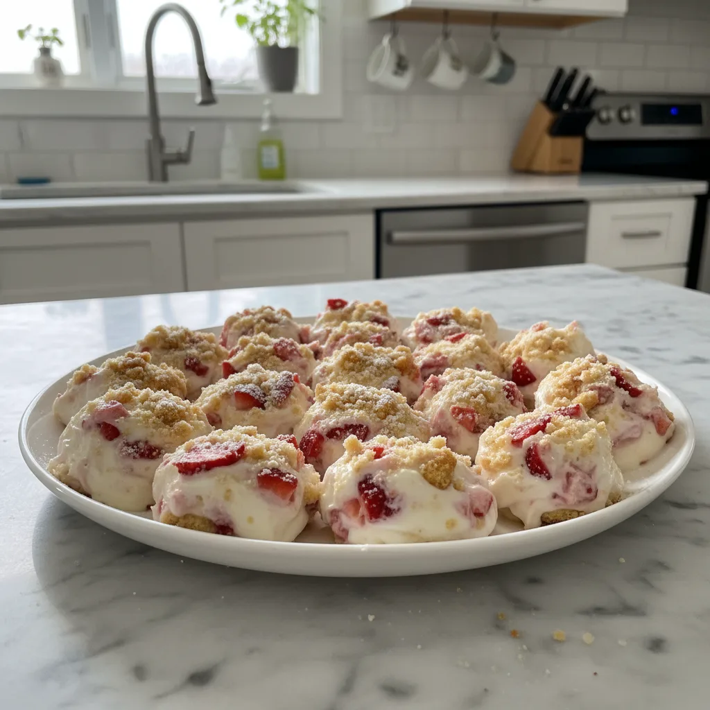 Fresh Strawberry Shortcake Yogurt Bites: Quick Treat