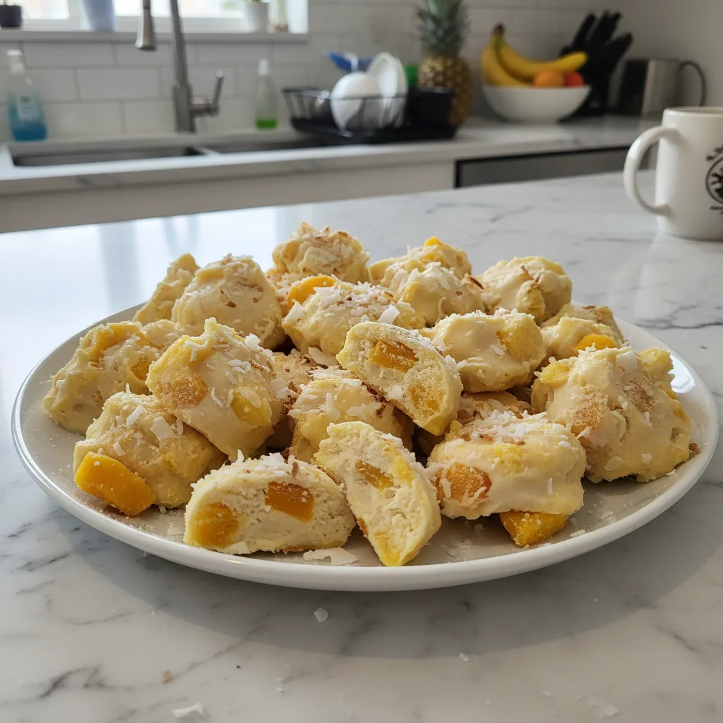 Tangy Tropical Yogurt Bites: Mango, Pineapple, Coconut 4 Recipe image