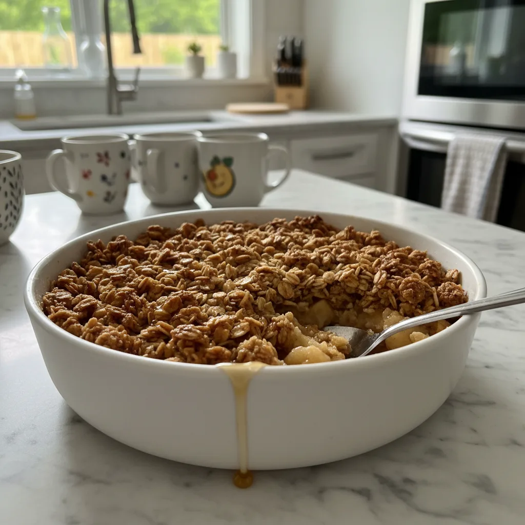 Warm Oat and Honey Apple Crisp: Hearty Rustic Bake 4 Recipe image
