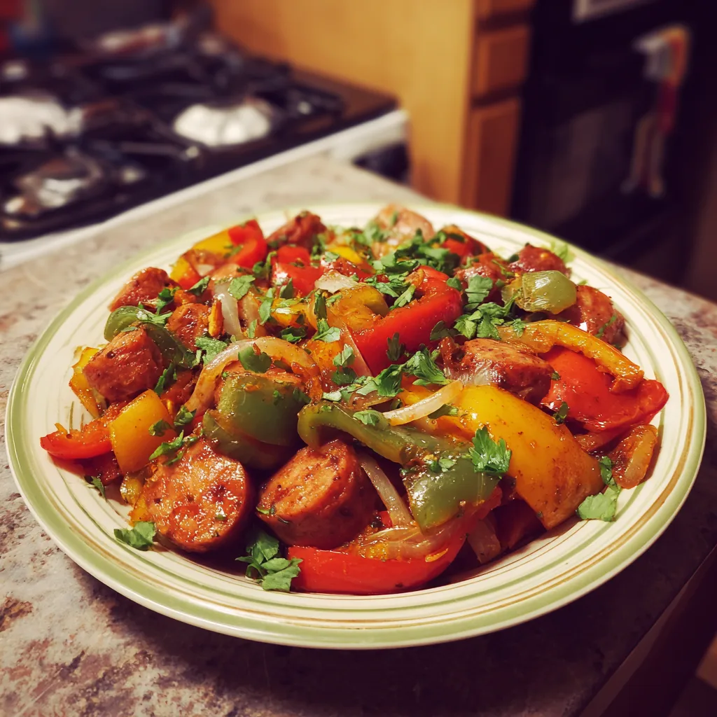 Easy One-Pan Smoked Sausage and Peppers Skillet 6 Recipe image