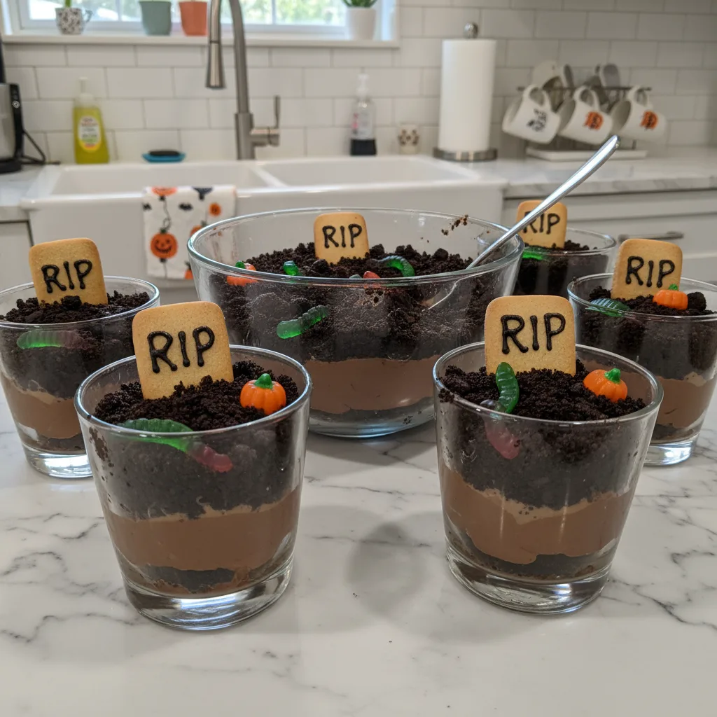 Oreo Graveyard Halloween Dirt Cups: Spooky Fun Treat