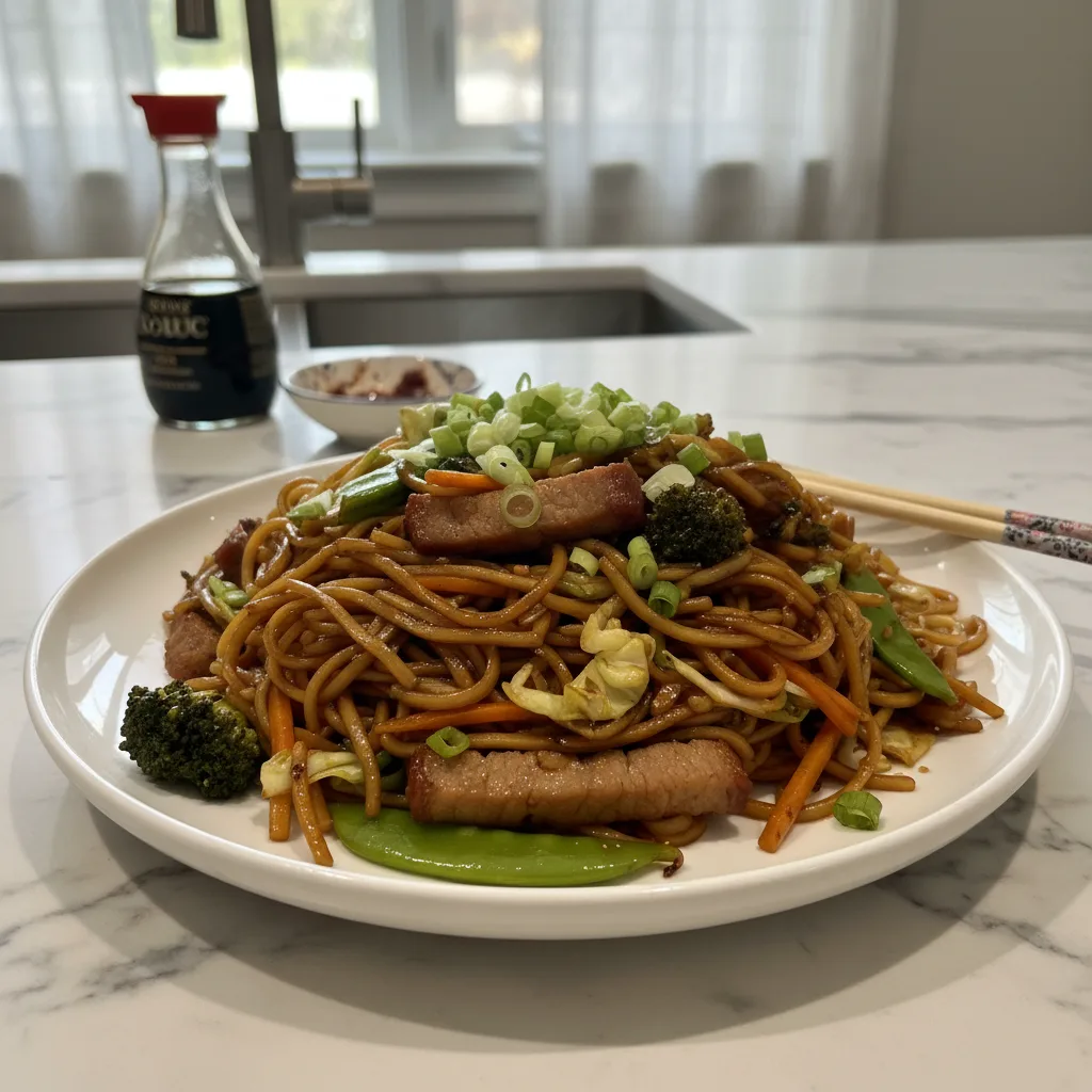 Pork & Veggie Lo Mein: Quick Weeknight Wonder