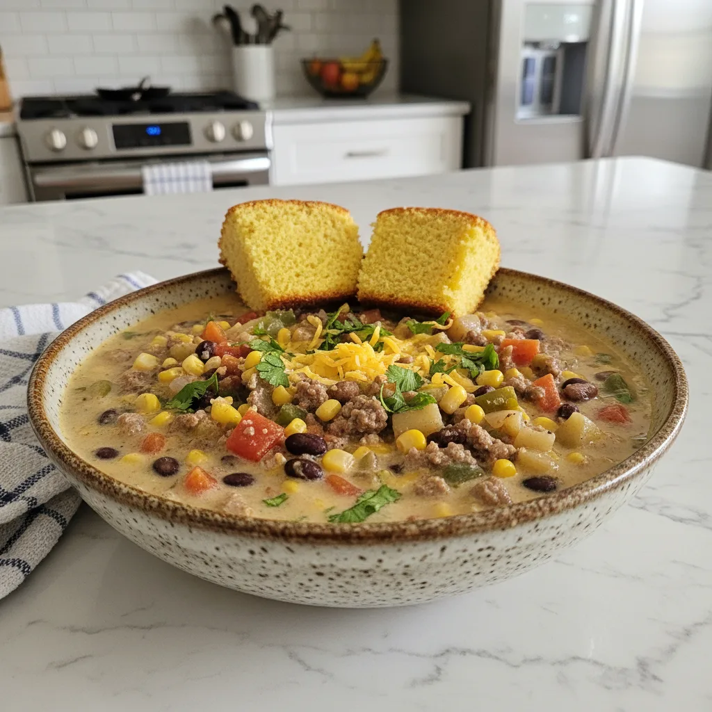 Rich & Creamy Cowboy Soup: Hearty Veggie Delight 4 Recipe image