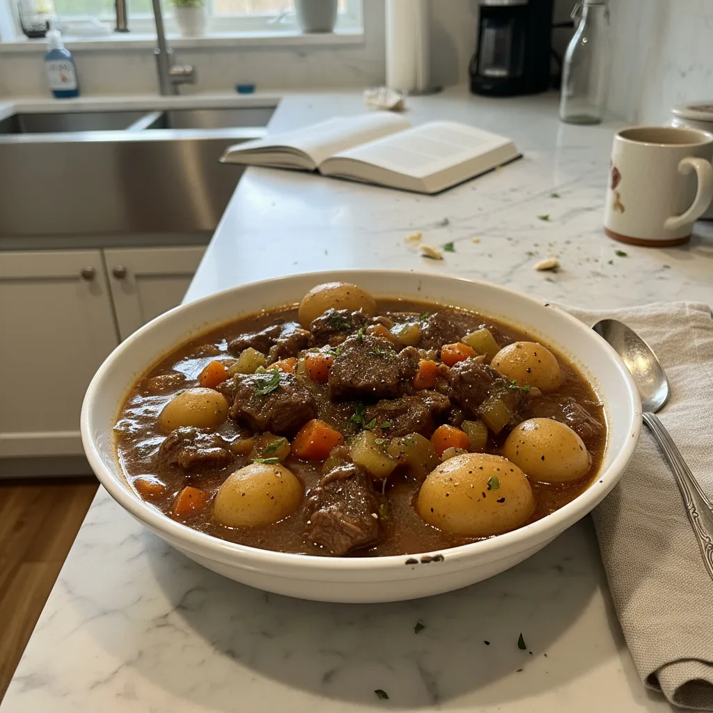 Tender Homestyle Beef Stew & Potatoes 4 Recipe image