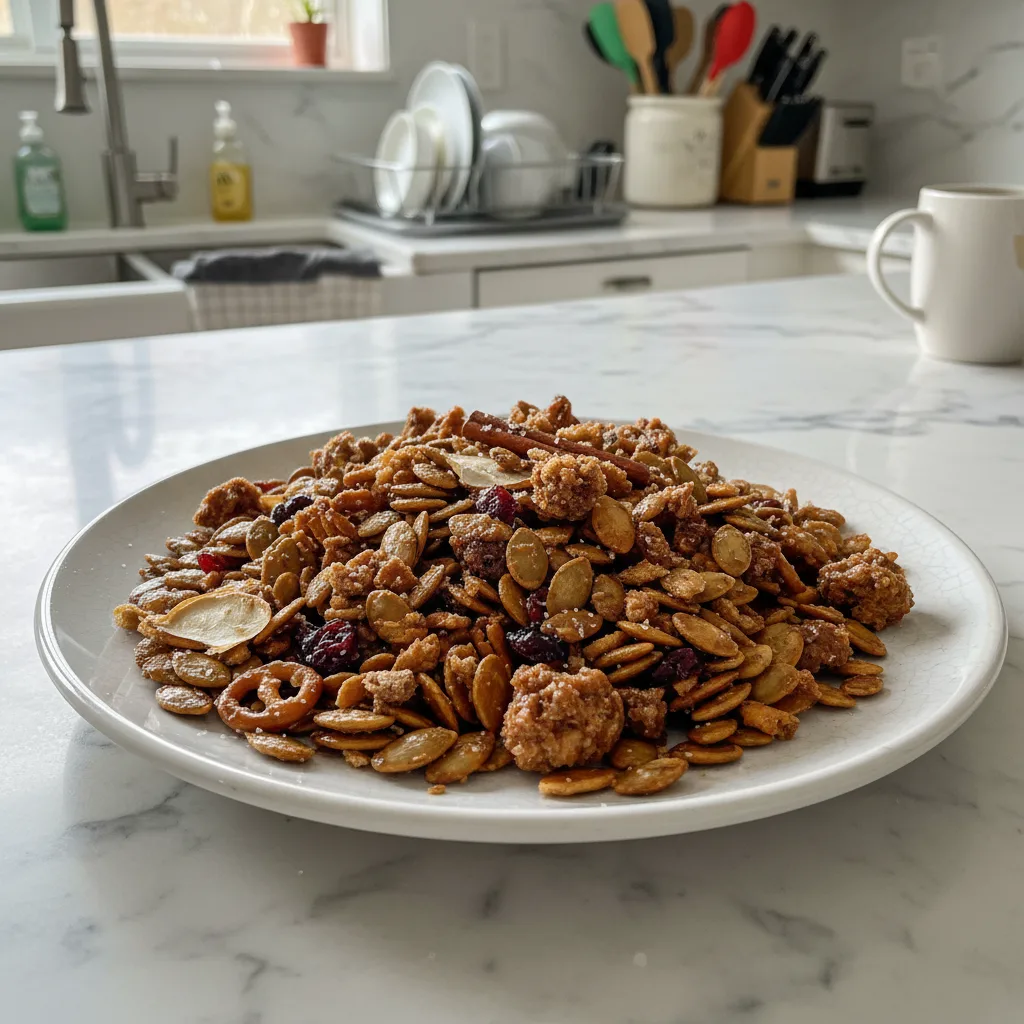 Sweet & Salty Baked Pumpkin Seeds Mix: Crunchy Snack