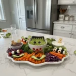 tiktok style halloween veggie tray featured