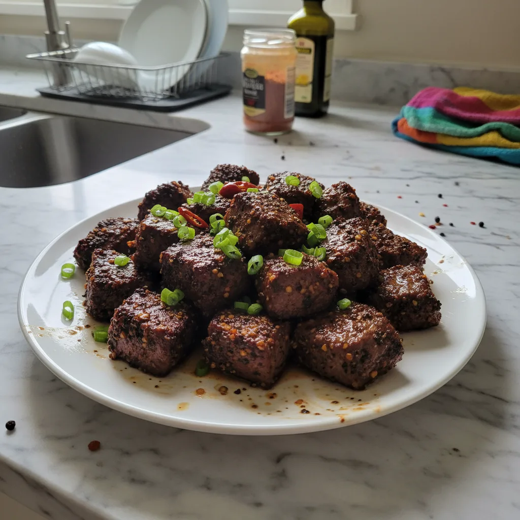 Spicy Peppercrust Steak Chunks: A Weeknight Treat 4 Recipe image