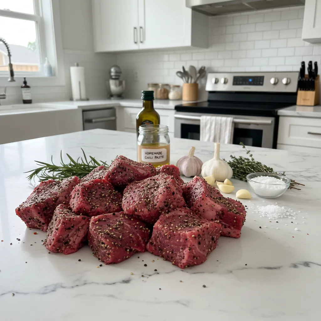 Spicy Peppercrust Steak Chunks: A Weeknight Treat 5 Recipe image